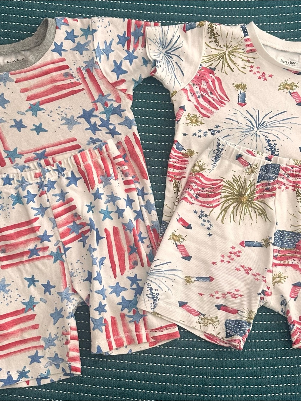 Burt's Bees Baby Kids' Red, Blue & White Fireworks Pajama Set